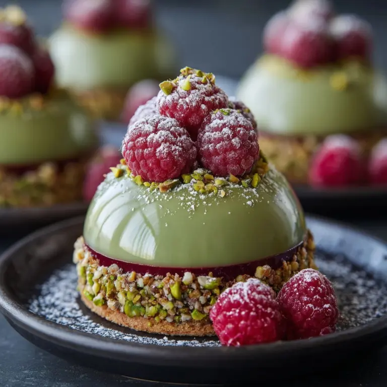 Pistachio & Raspberry Cheesecake Domes Recipe