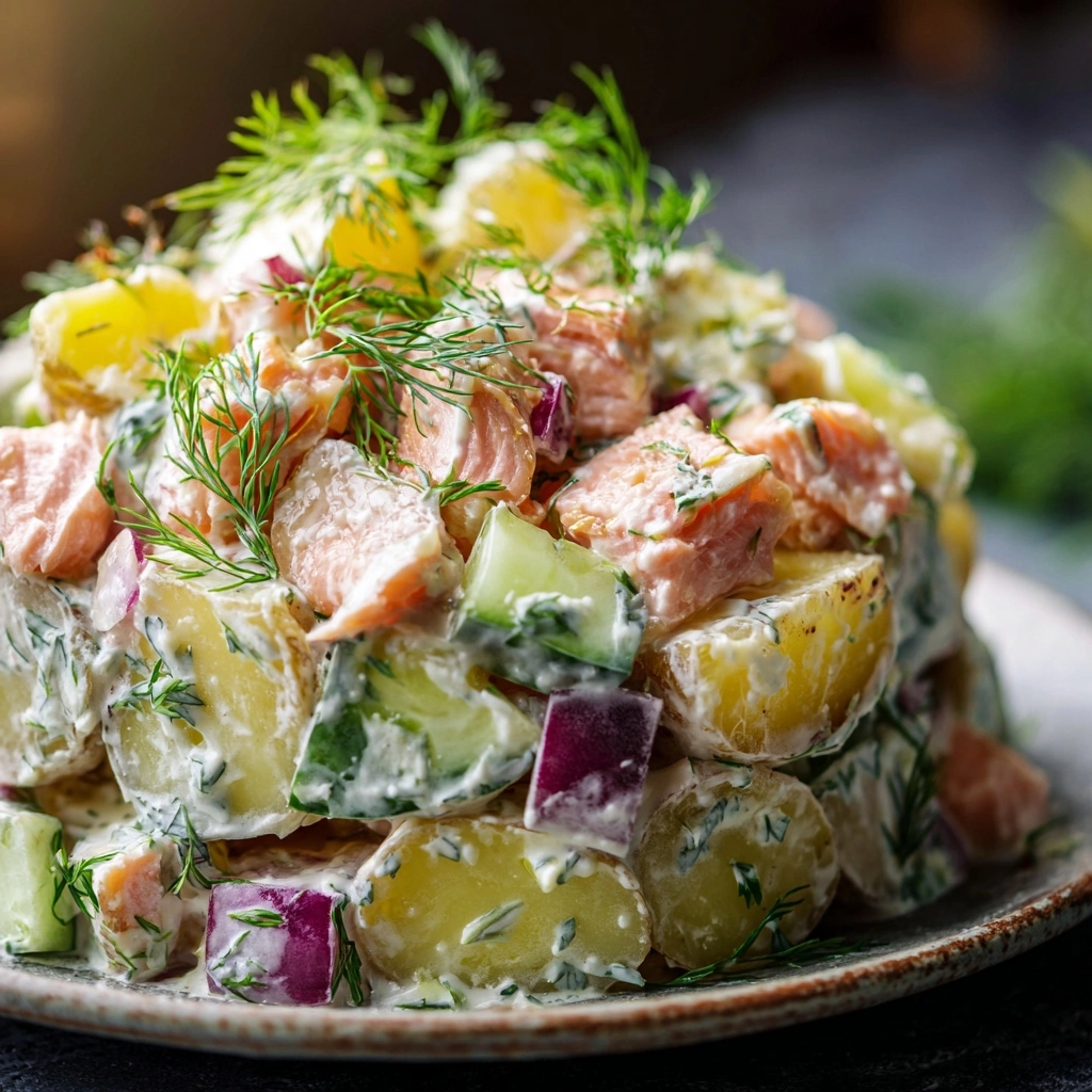 Potato Salad with Hot Smoked Salmon Recipe - Recipe Image