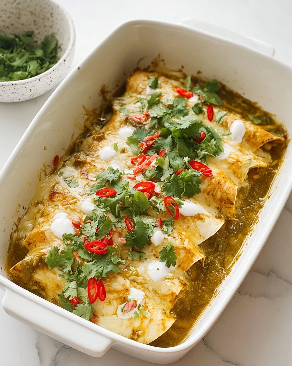 Delicious Homemade Green Chicken Enchiladas Recipe - Recipe Image