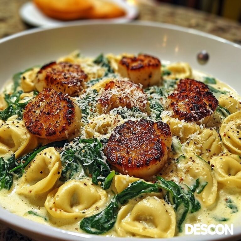 Creamy Chicken Tortellini with Spinach and Garlic Parmesan Recipe