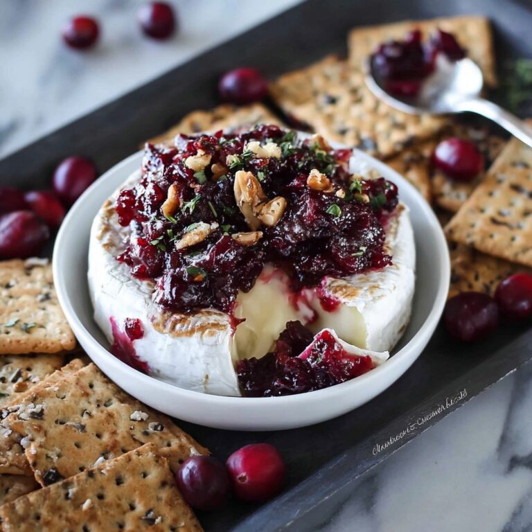 Baked Brie with Cranberry Maple Pecan Topping Recipe