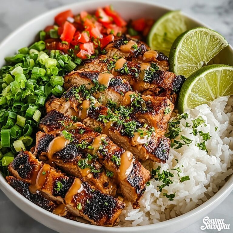 Sweet Chili Chicken Bowl with Coconut Lime Drizzle Recipe