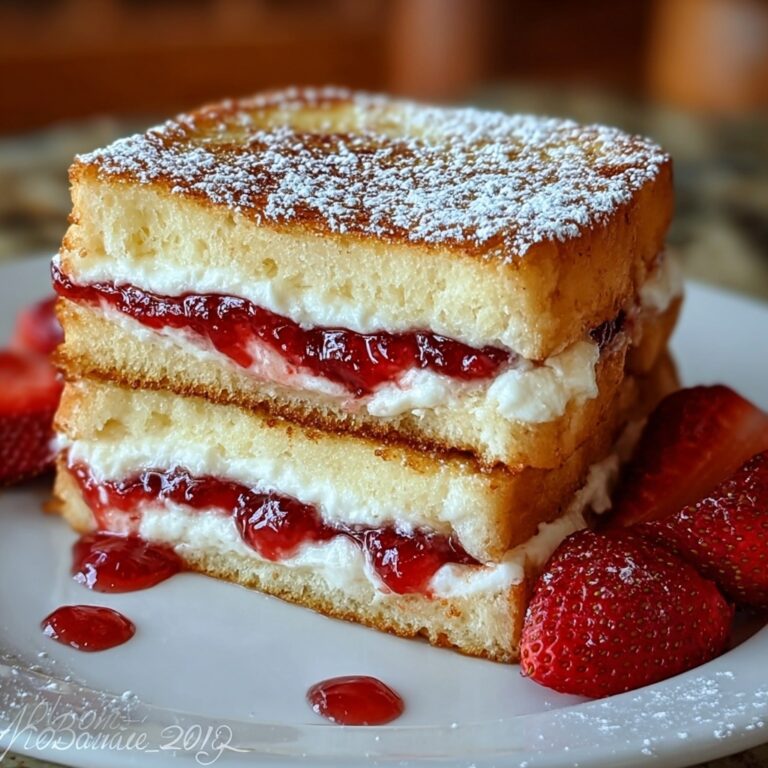 Indulgent Fried Strawberry Cheesecake Sandwiches Recipe