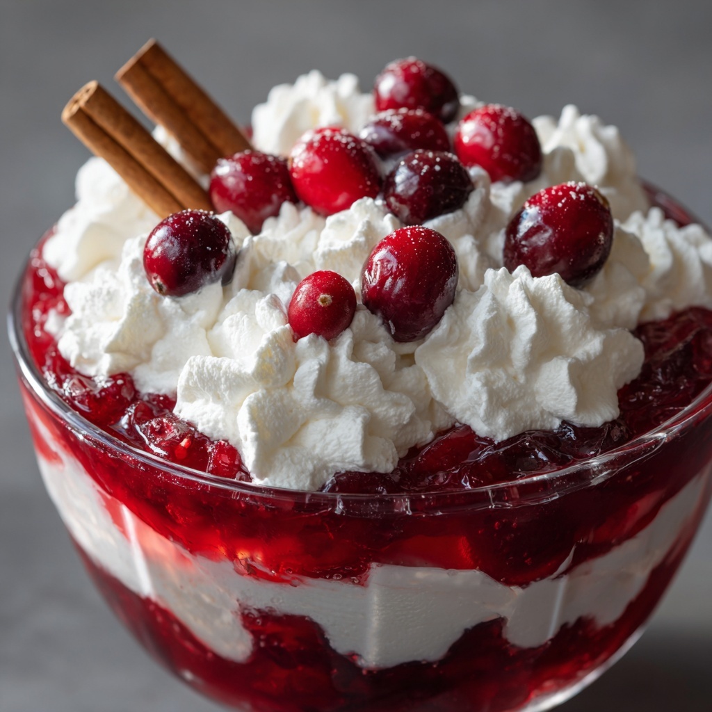 Cranberry Jello Salad with Cream Cheese Topping Recipe - Recipe Image