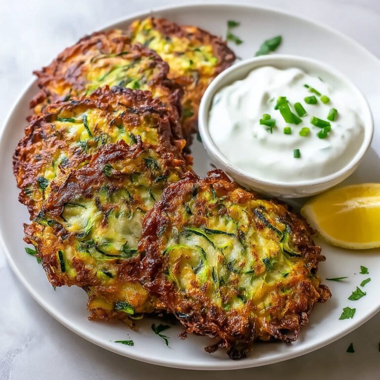 Crispy Zucchini Fritters with Lemon Yogurt Recipe