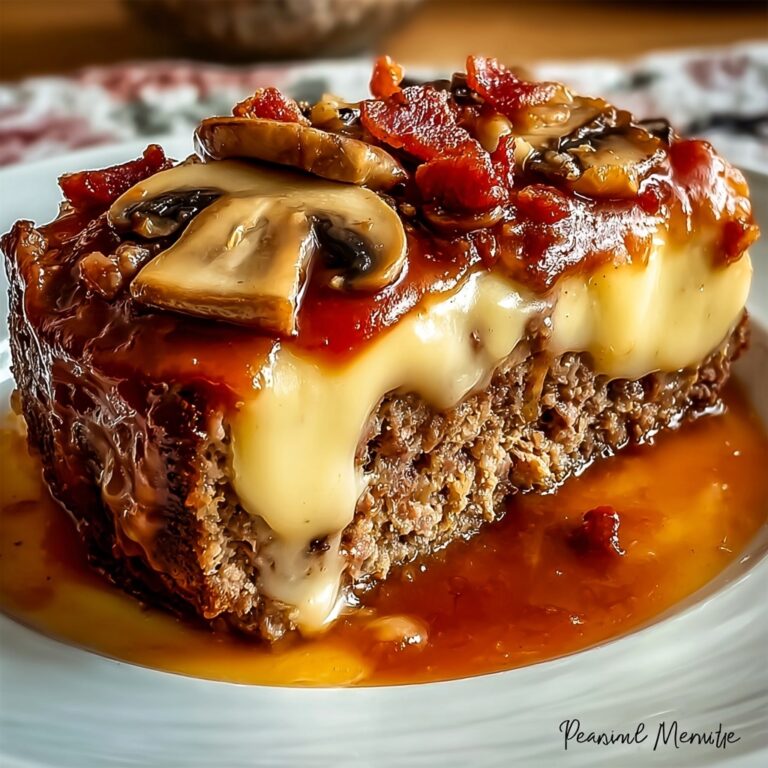 Turkey Bacon Mushroom Swiss Cheese Meatloaf – Easy & Juicy Recipe