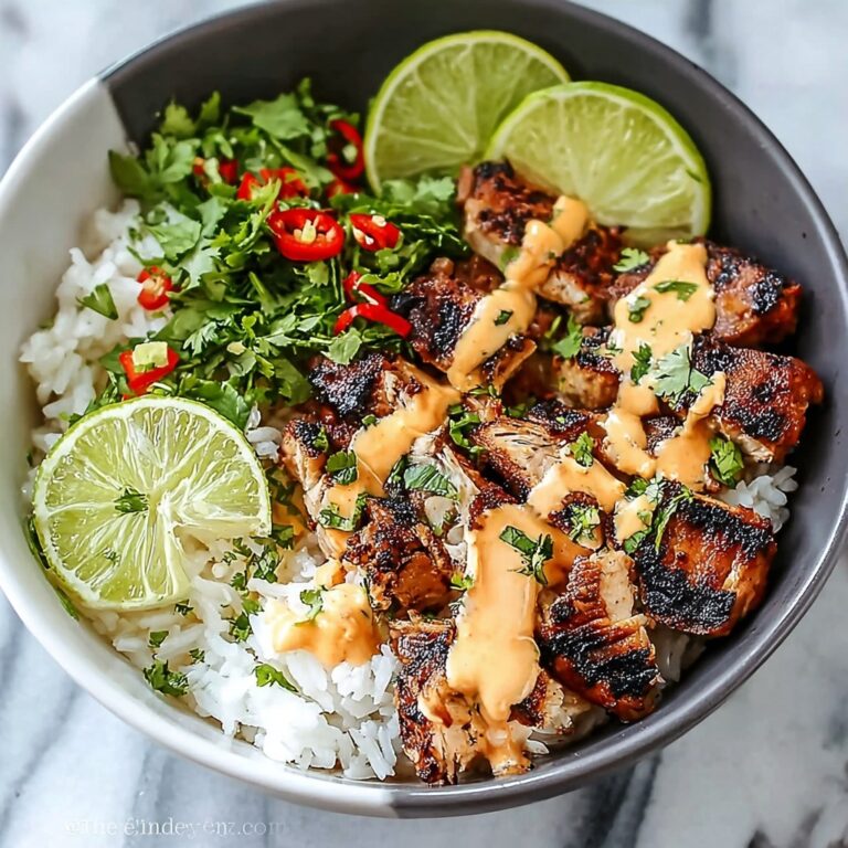Chili Chicken Bowl with Coconut Lime Drizzle Recipe