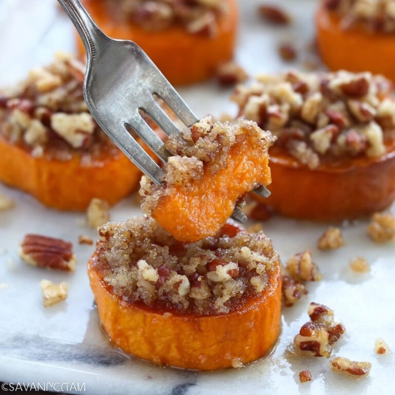 Melting Sweet Potatoes with Maple Cinnamon Pecan Topping Recipe