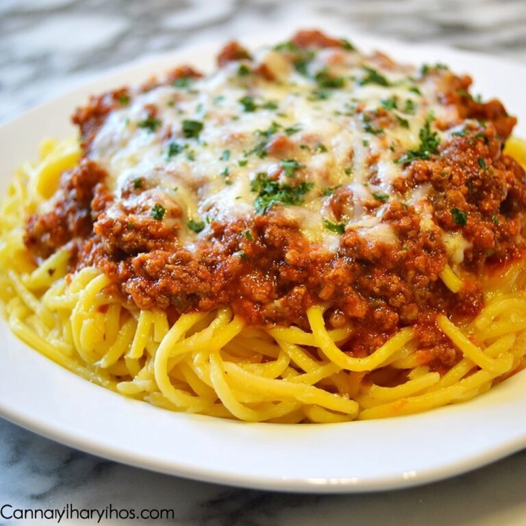 Creamy Velveeta Linguine with Italian Ground Beef Marinara Recipe