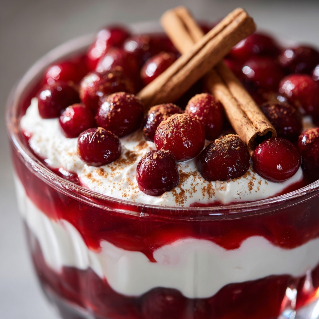 Cranberry Jello Salad with Cream Cheese Topping Recipe - Recipe Image
