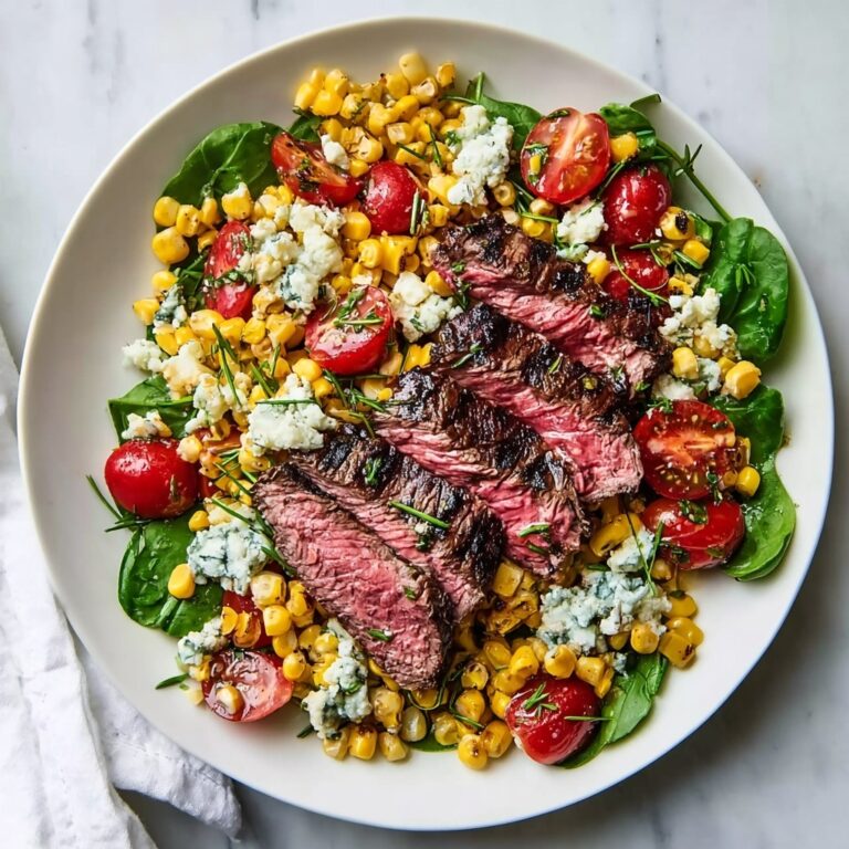 Balsamic Steak Gorgonzola Salad with Grilled Corn Recipe
