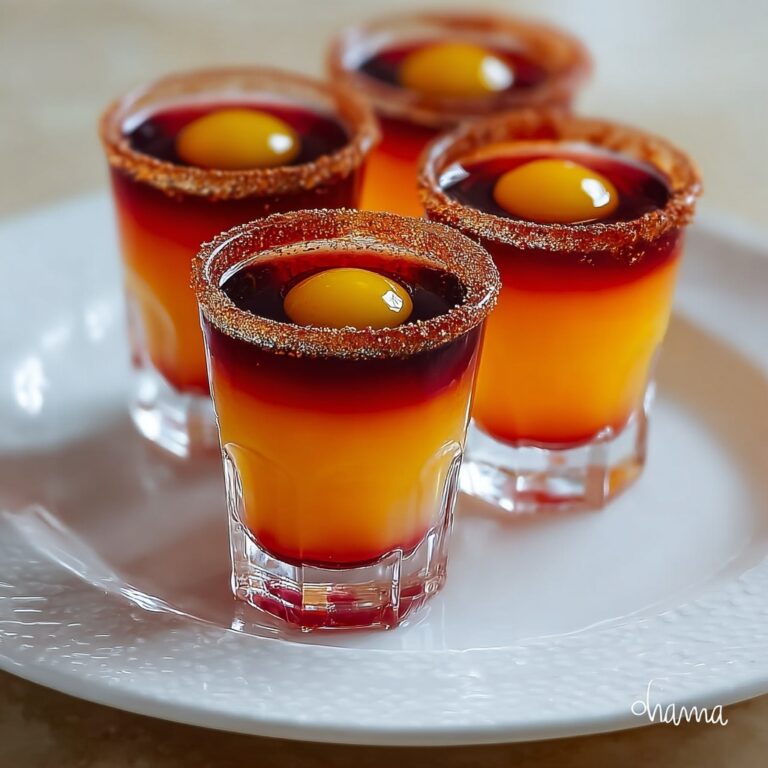 Halloween Jello Shots with Candy Corn and Gummy Worms Recipe