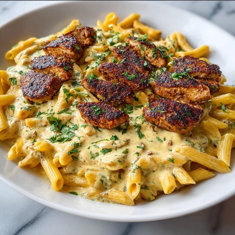 Creamy Cajun Chicken Penne Pasta with Garlic Mozzarella Sauce Recipe