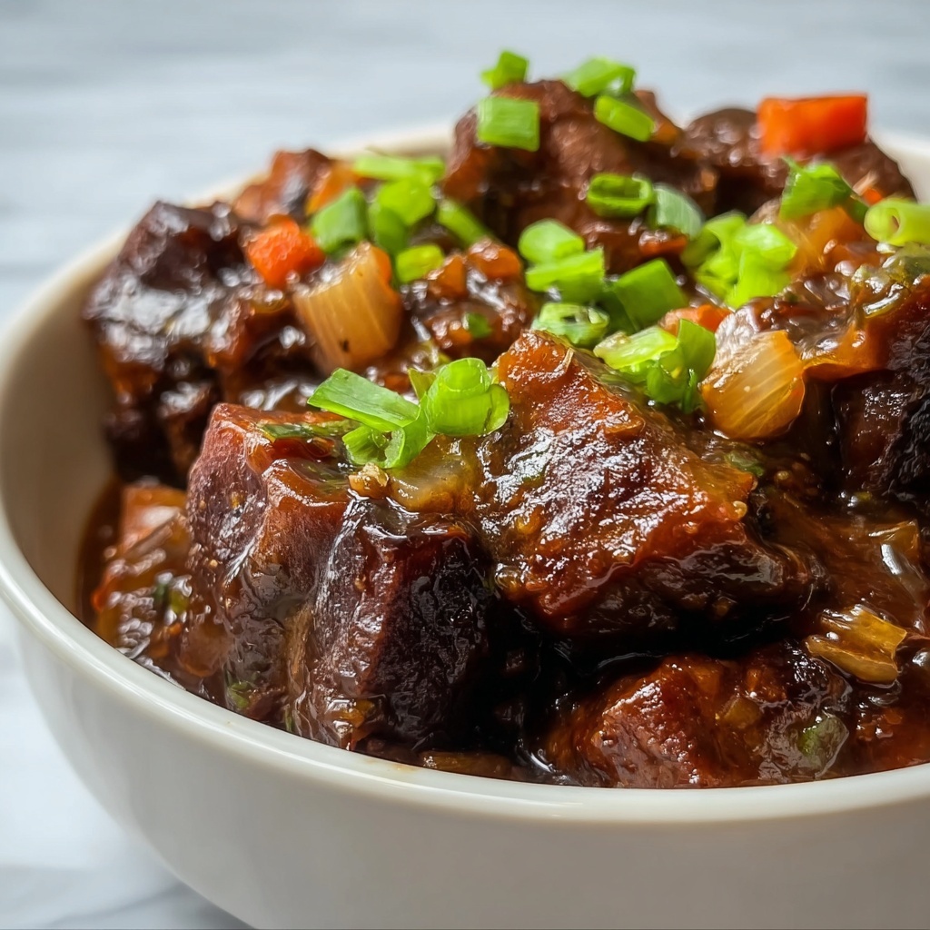 Braised Oxtails with Red Wine and Vegetables Recipe - Recipe Image