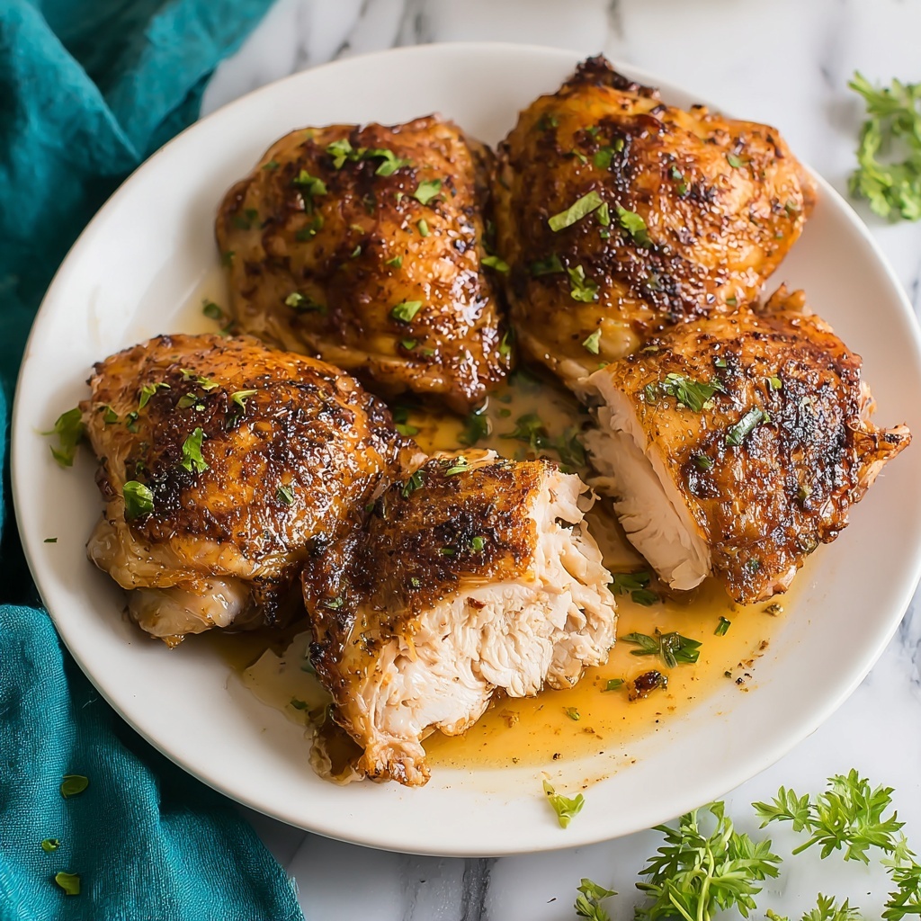 Baked Chicken Thighs with Garlic, Paprika, and Rosemary Recipe - Recipe Image