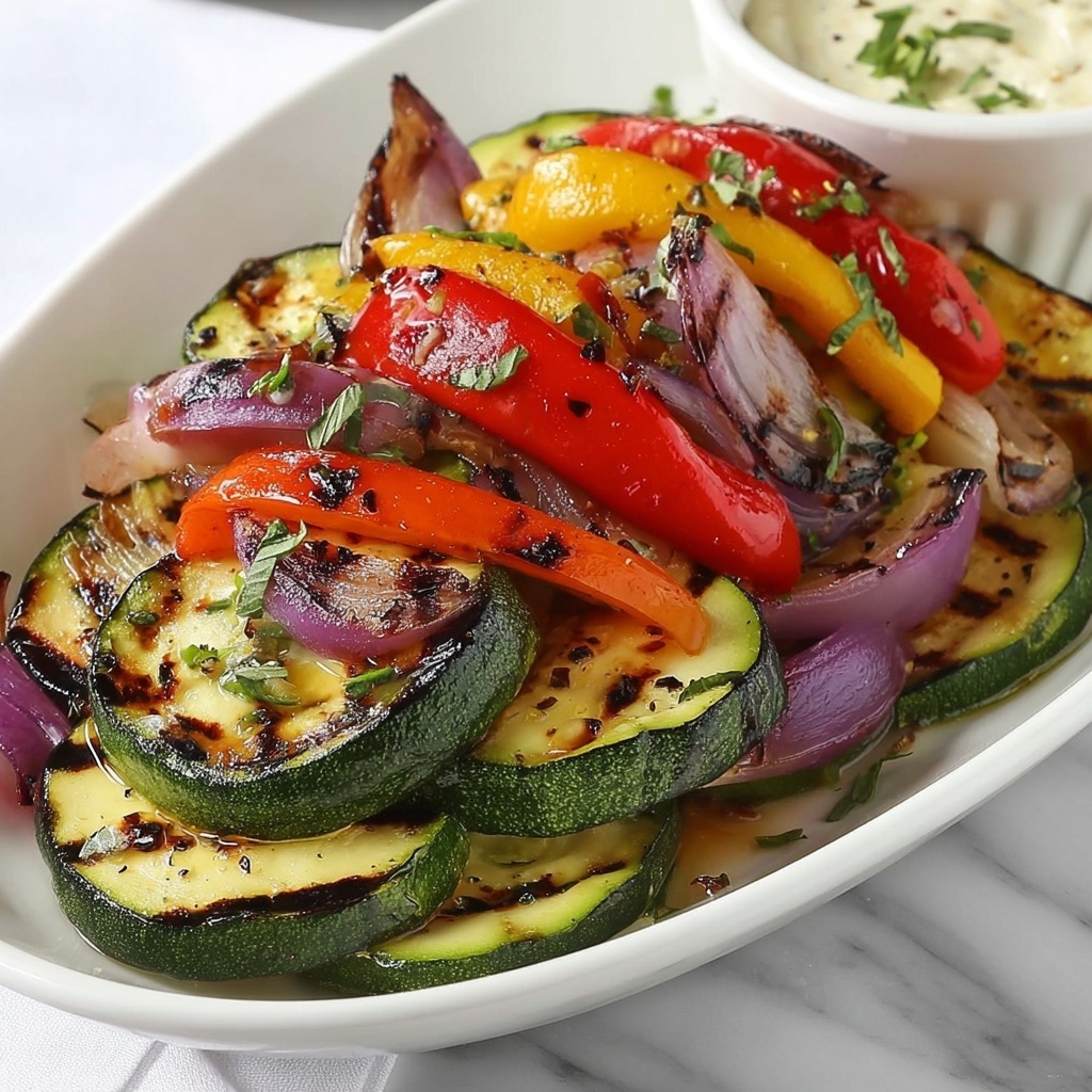 Grilled Vegetable Platter with Cumin-Yogurt Sauce Recipe - Recipe Image
