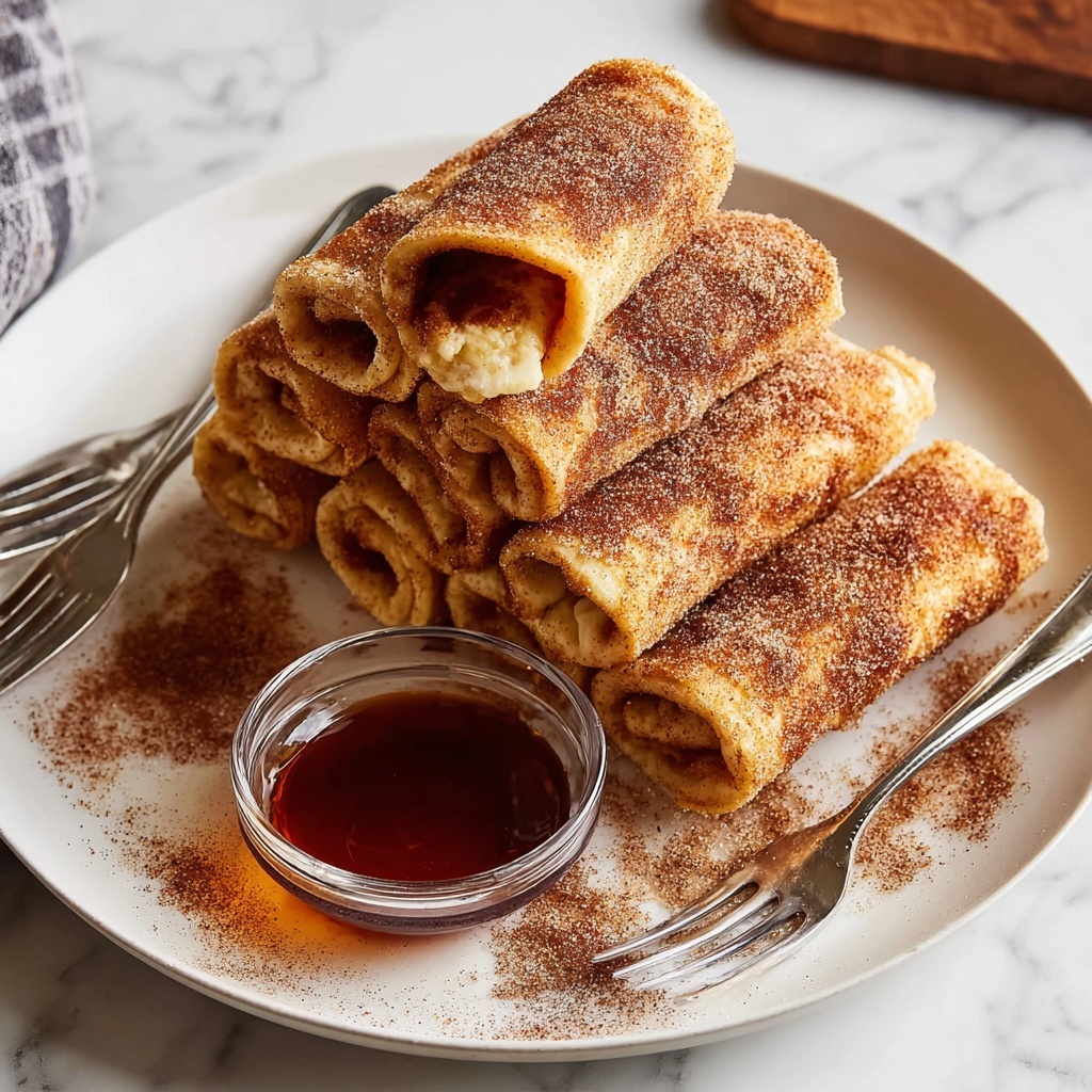 French Toast Roll Ups: Easy Cream Cheese Filled Breakfast Treat with Delicious Toppings Recipe - Recipe Image