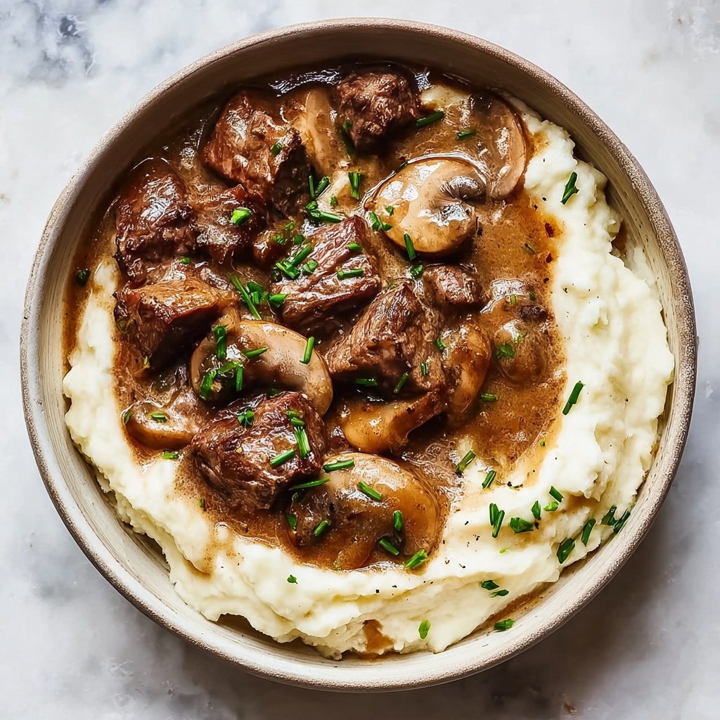 Slow Cooker Beef Stroganoff with Garlic Butter Mushrooms Recipe - Recipe Image