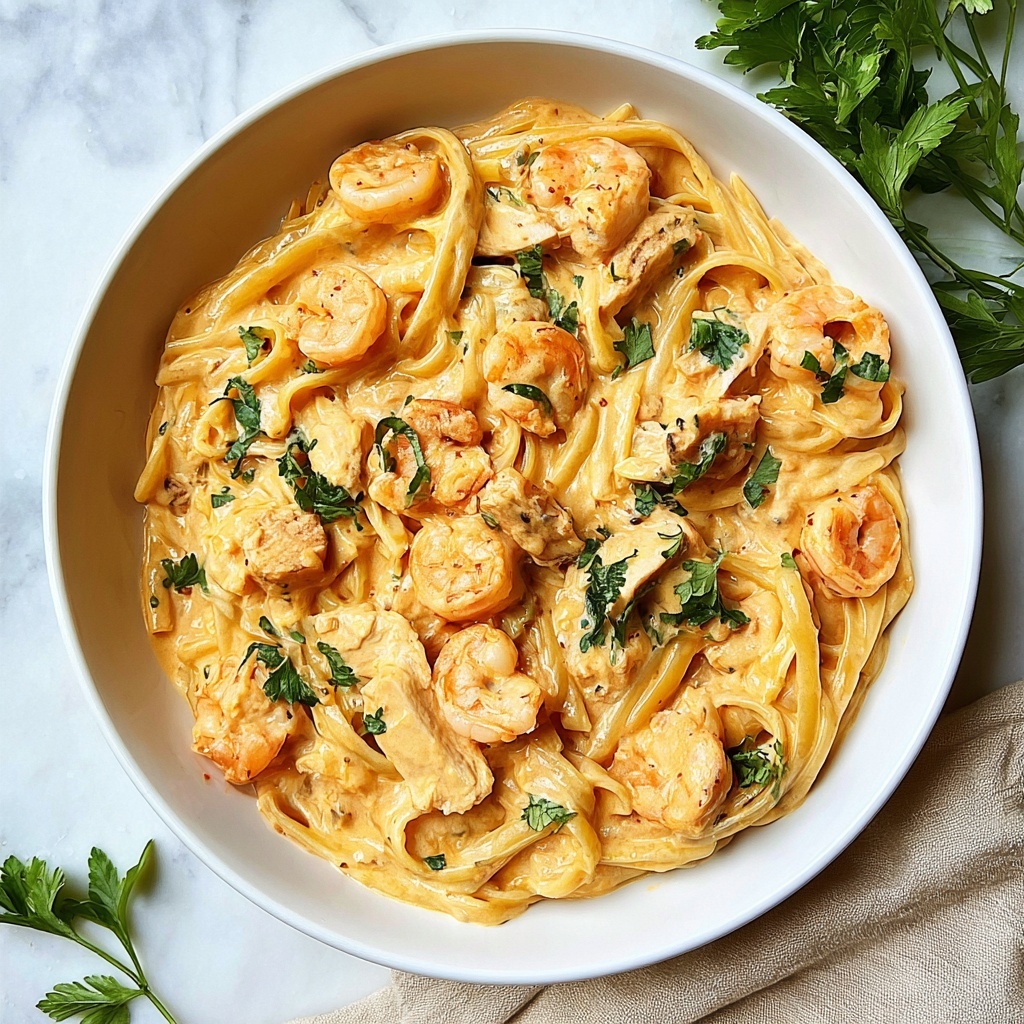 Creamy Cajun Chicken and Shrimp Pasta Recipe - Recipe Image