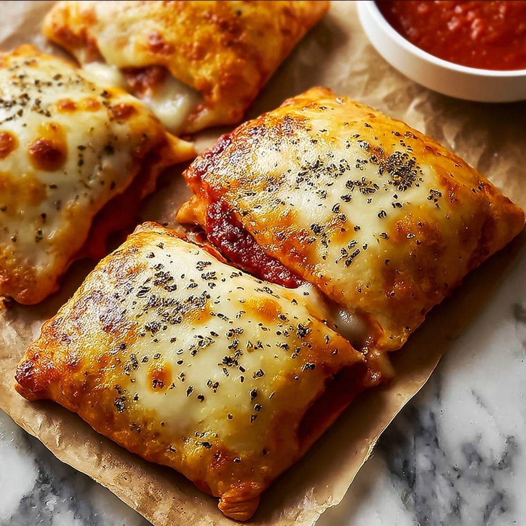 Homemade Easy Cheesy Pizza Pockets Recipe - Recipe Image