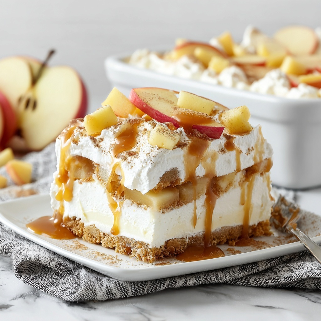 Apple Delight Cheesecake with Spiced Caramel Apple Topping Recipe - Recipe Image