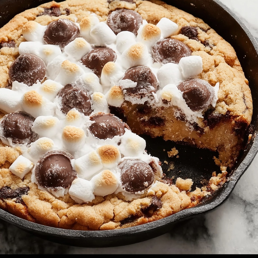 Gooey S’mores Cookie Skillet: The Ultimate Cozy Dessert Treat Recipe - Recipe Image