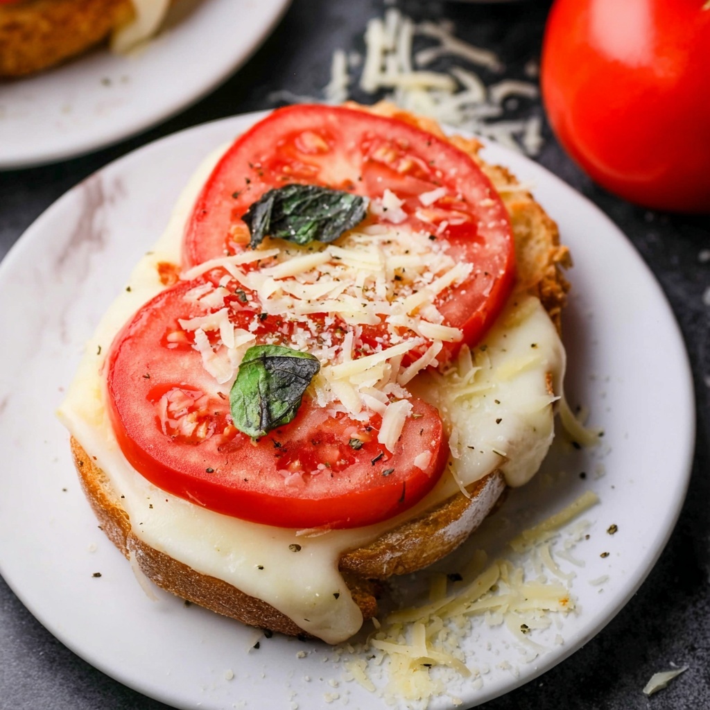 Garlic Tomato Mozzarella Pizza Toast Recipe - Recipe Image