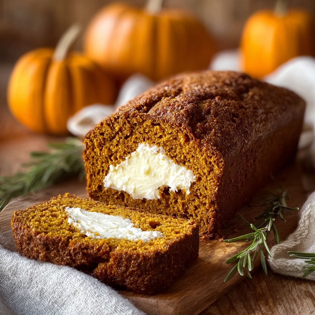 Keto Pumpkin Bread with Cream Cheese Filling Recipe - Recipe Image