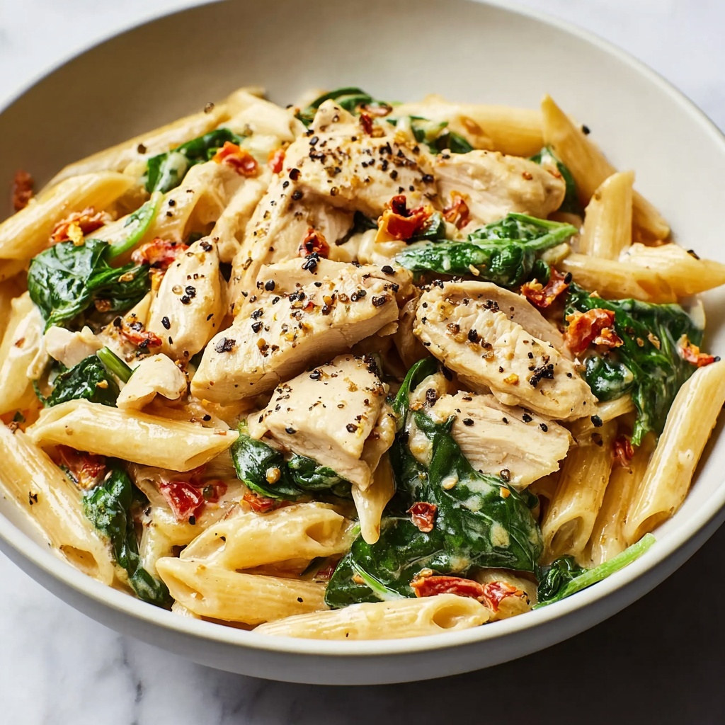 Creamy Chicken and Spinach Pasta Recipe - Recipe Image