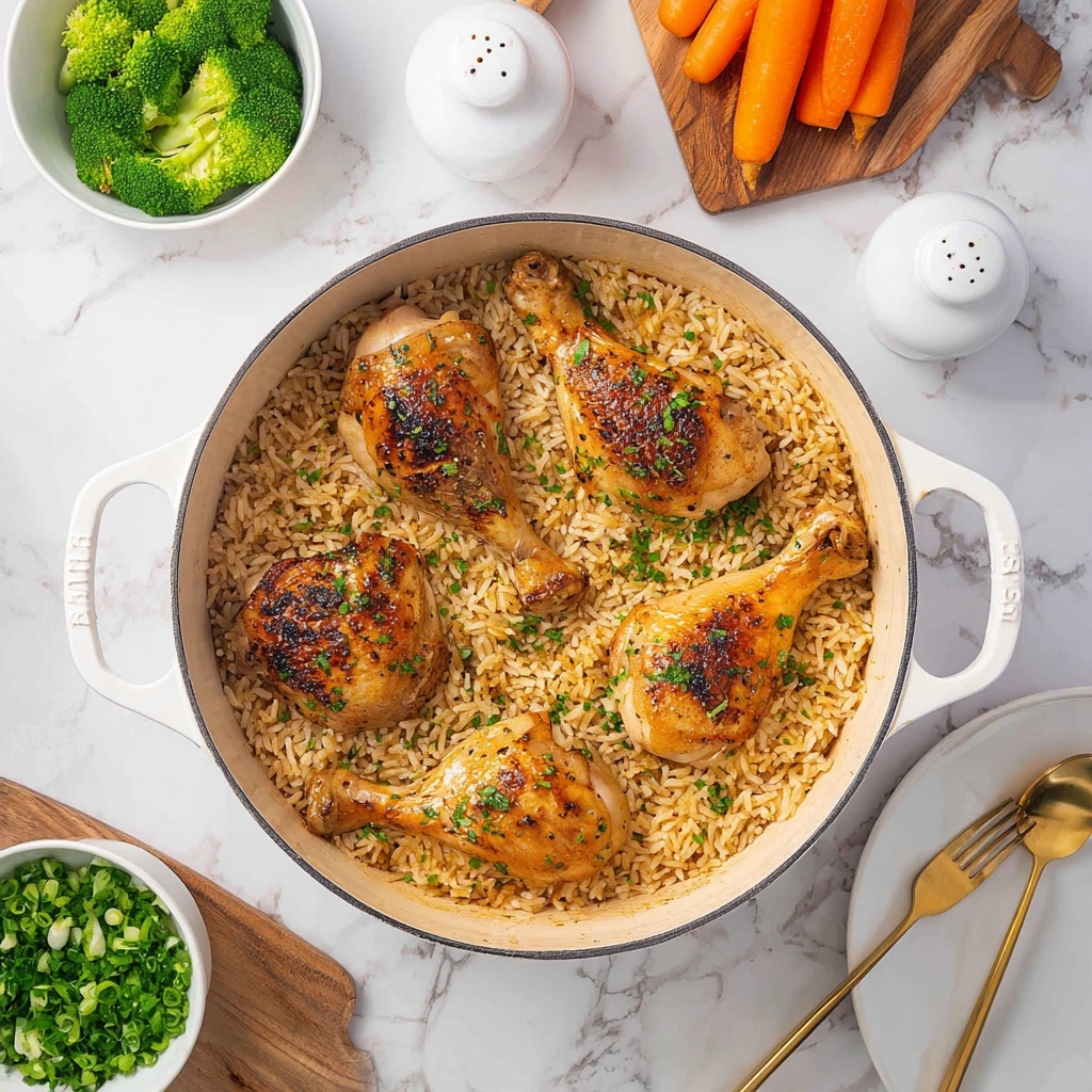 One Pot Chicken Thighs and Rice Recipe - Recipe Image