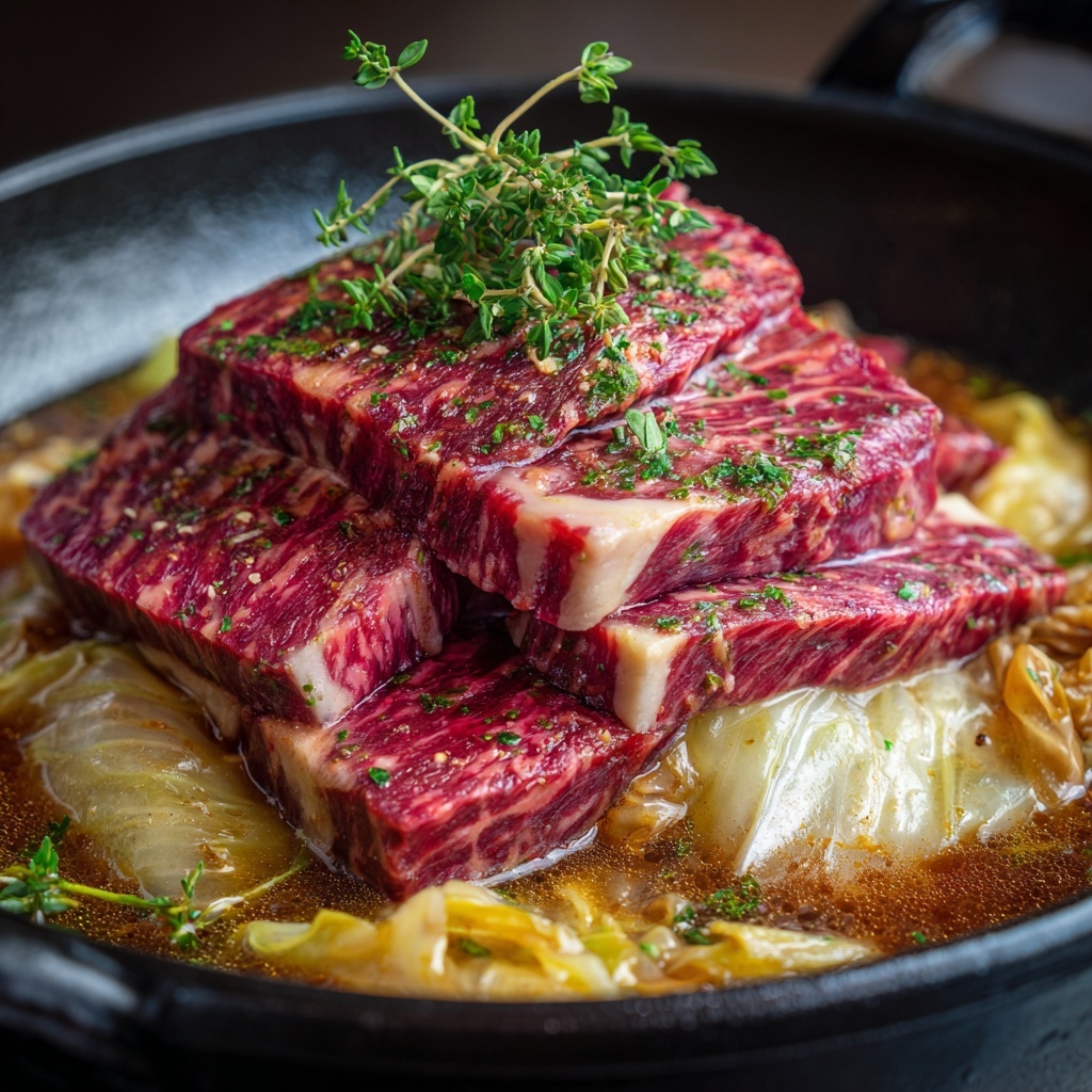 Slow Cooked Corned Beef and Cabbage Recipe - Recipe Image