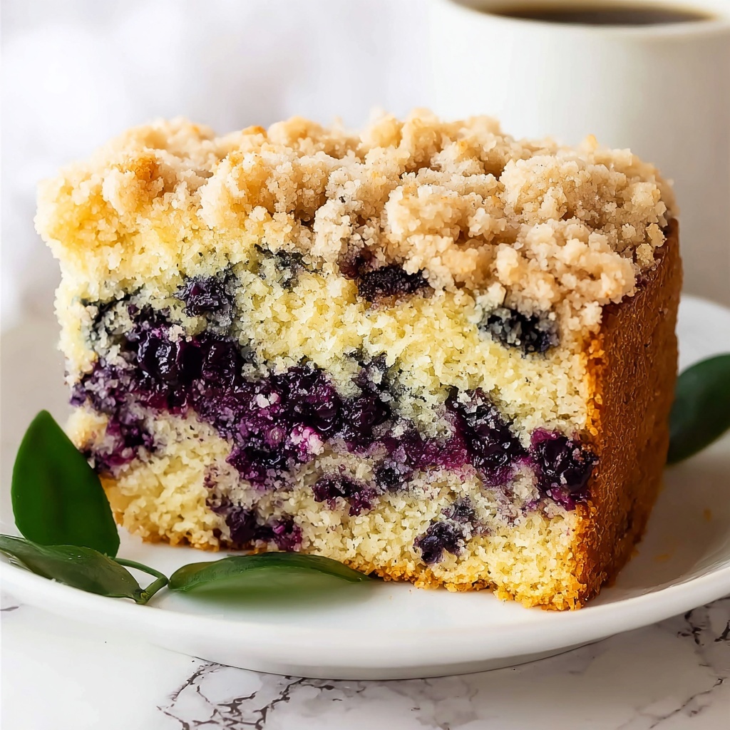 Blueberry Breakfast Cake with Walnut Cinnamon Topping and Lemon Drizzle Recipe - Recipe Image
