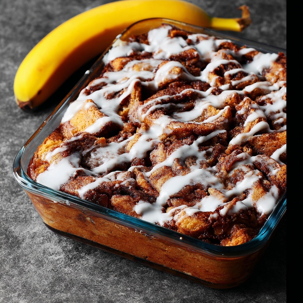 Banana Cinnamon Roll Cake Recipe - Recipe Image