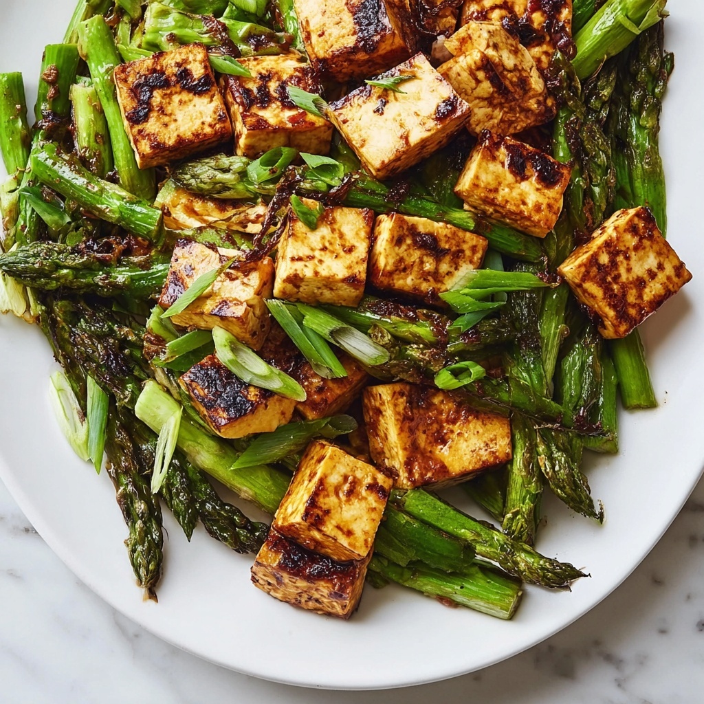 Miso-Chile Asparagus With Tofu Recipe - Recipe Image