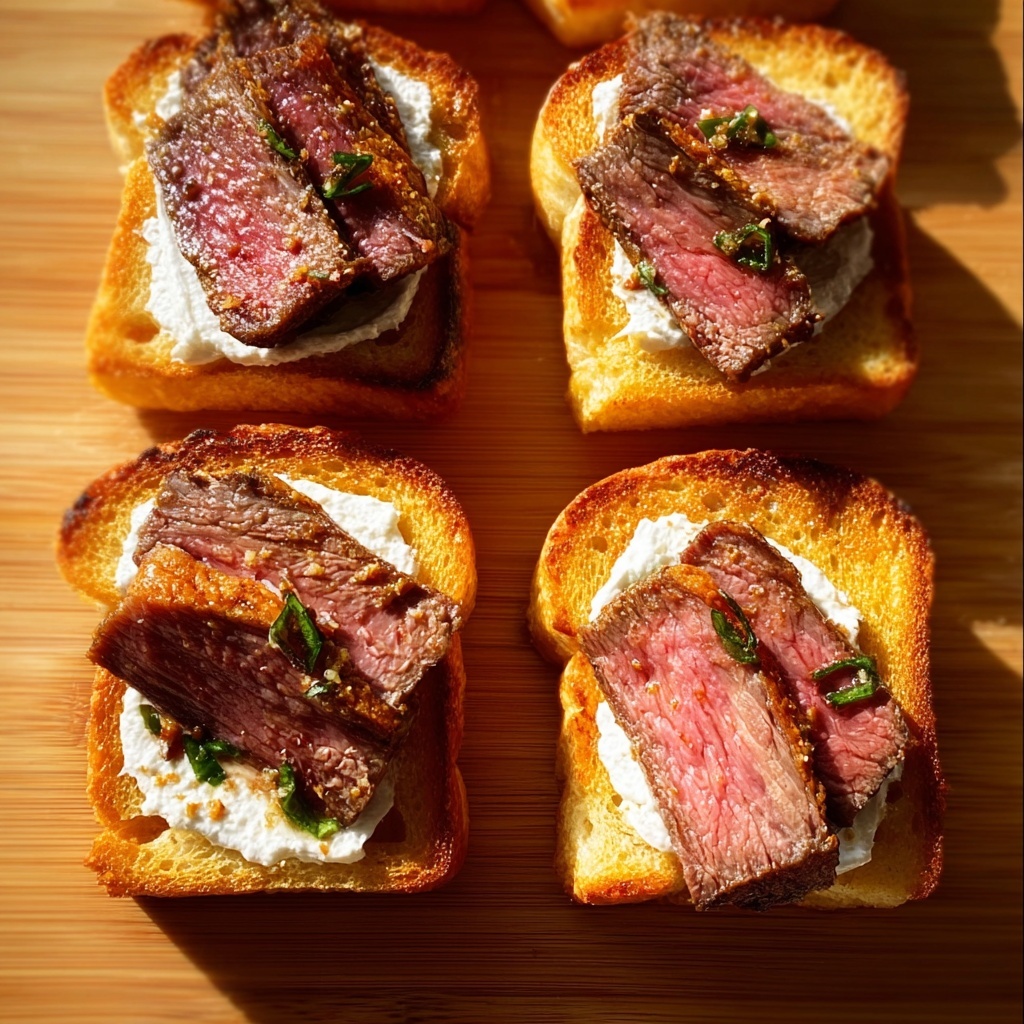 Ribeye Steak Crostini with Horseradish Sauce Recipe - Recipe Image