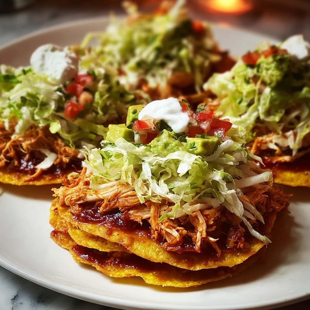 Easy Chicken Tostadas Recipe - Recipe Image