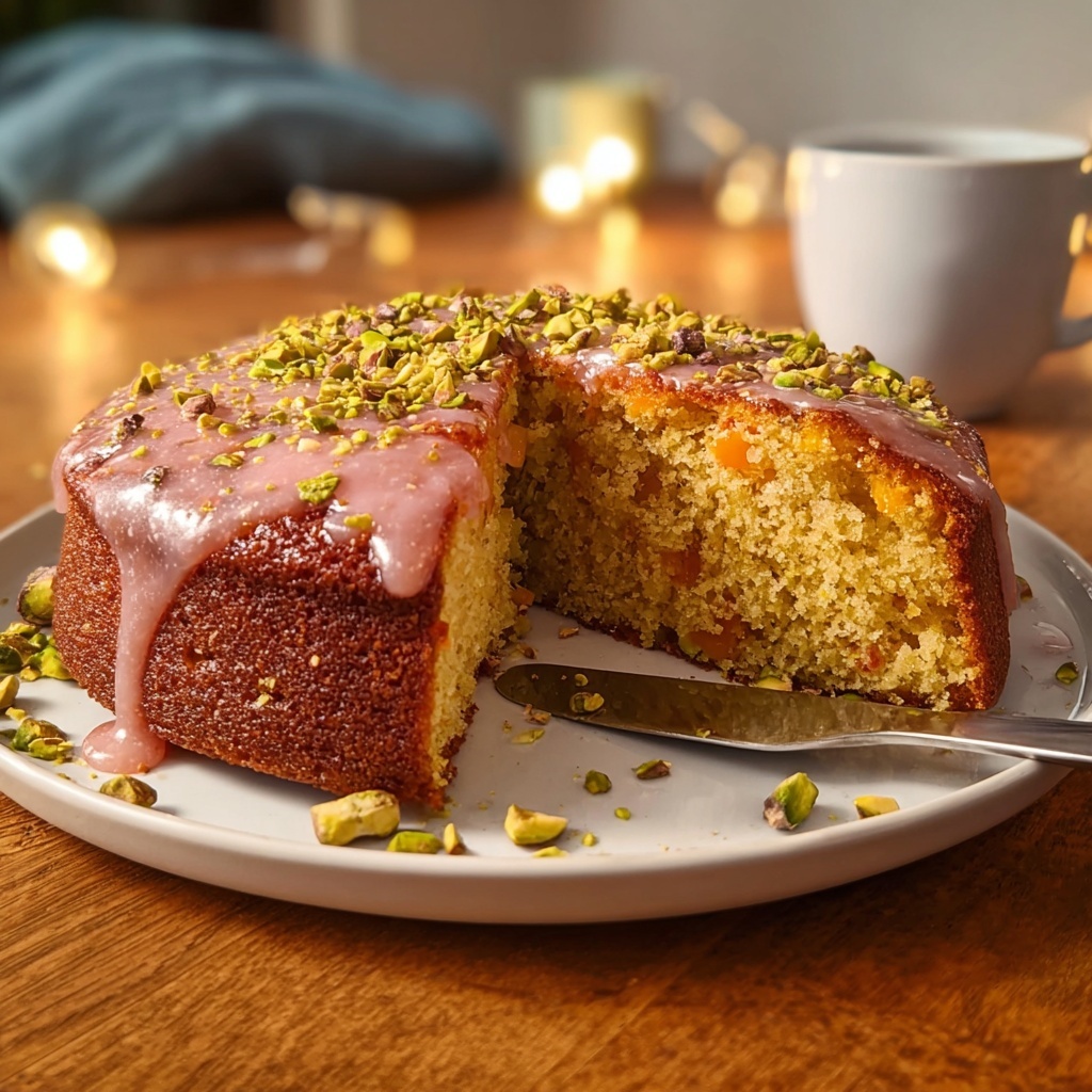 Carrot Pistachio Orange Cake with Rose Glaze Recipe - Recipe Image