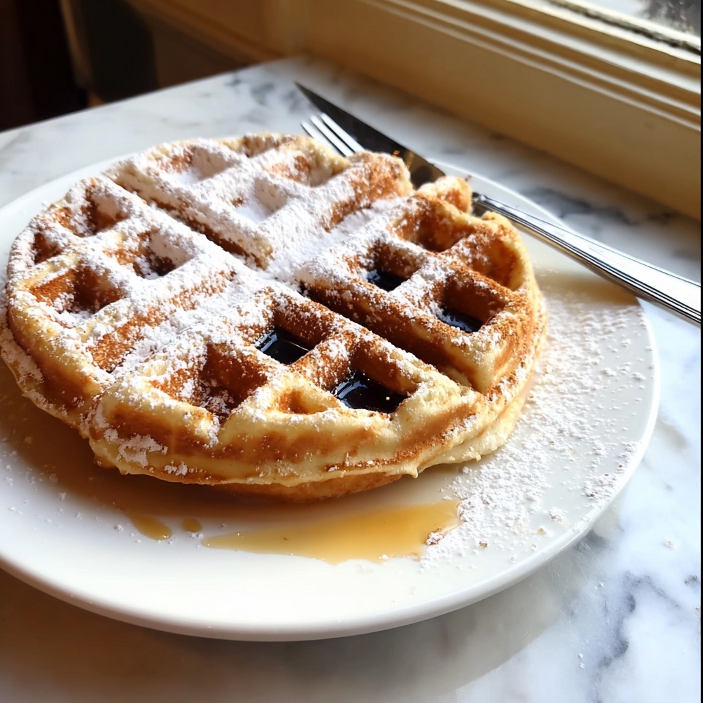 Eggnog Waffles with Maple Syrup Recipe - Recipe Image