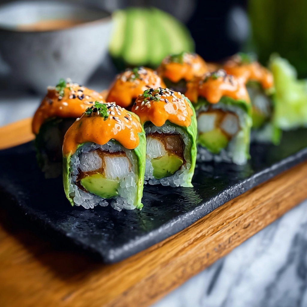 Dynamite Sushi Rolls: Spicy Tempura Shrimp with Mango and Sesame Recipe - Recipe Image