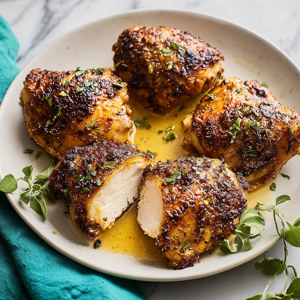 Baked Chicken Thighs with Garlic, Paprika, and Rosemary Recipe - Recipe Image
