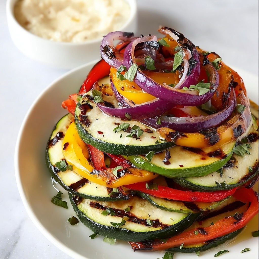 Grilled Vegetable Platter with Cumin-Yogurt Sauce Recipe - Recipe Image