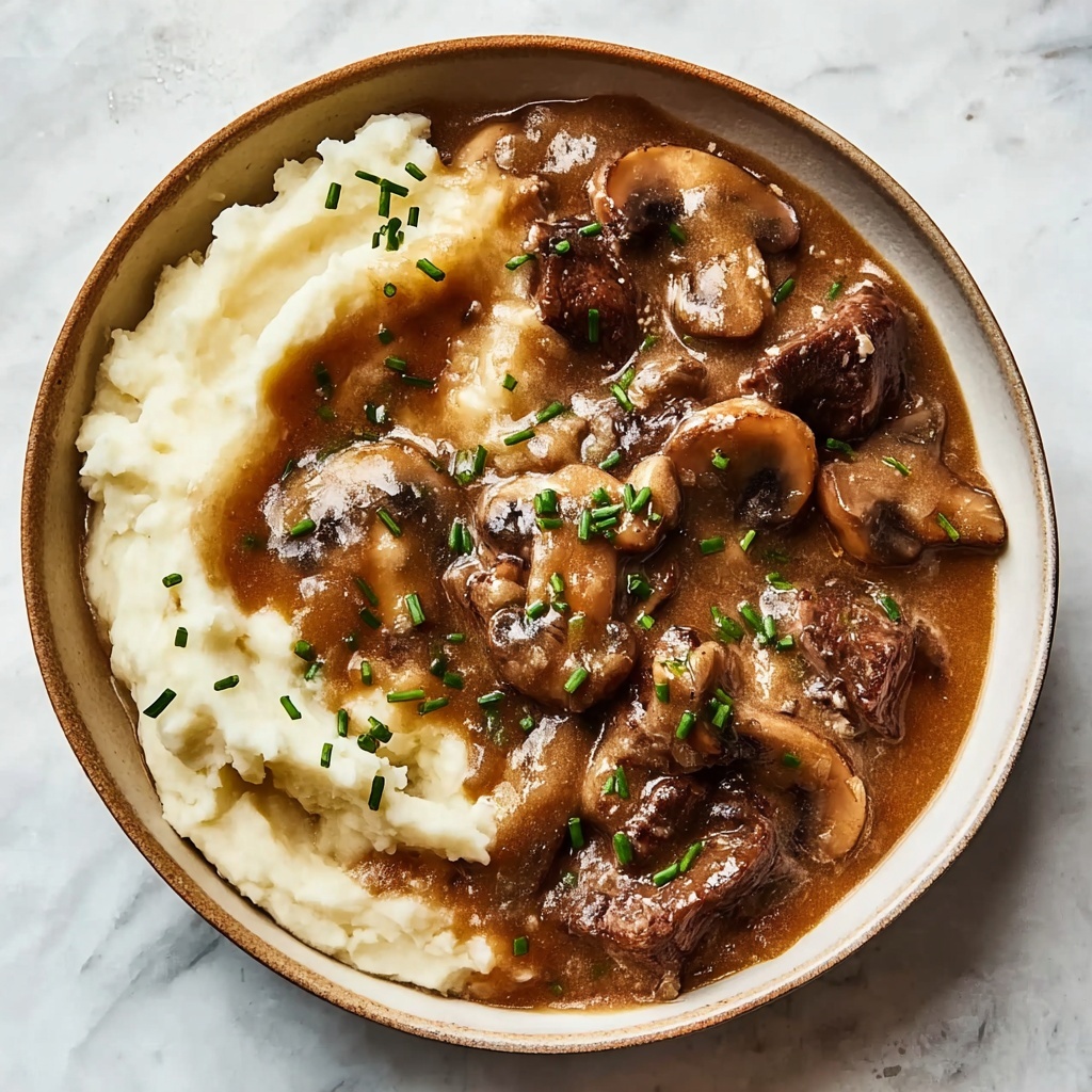 Slow Cooker Beef Stroganoff with Garlic Butter Mushrooms Recipe - Recipe Image