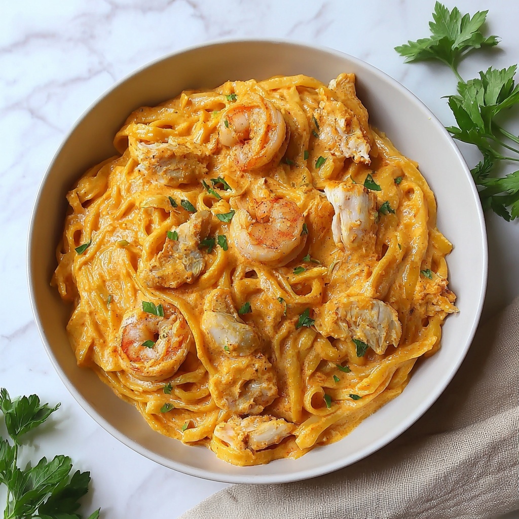 Creamy Cajun Chicken and Shrimp Pasta Recipe - Recipe Image