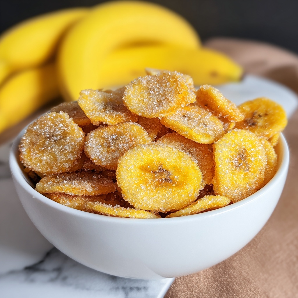 Cinnamon Sugar Air Fryer Banana Chips Recipe - Recipe Image