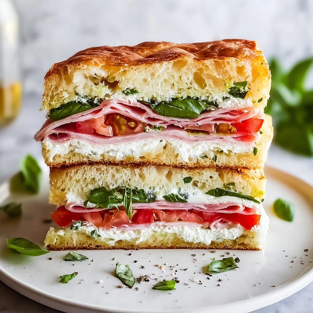 Italian Focaccia Sandwich with Burrata, Prosciutto, and Salami Recipe - Recipe Image