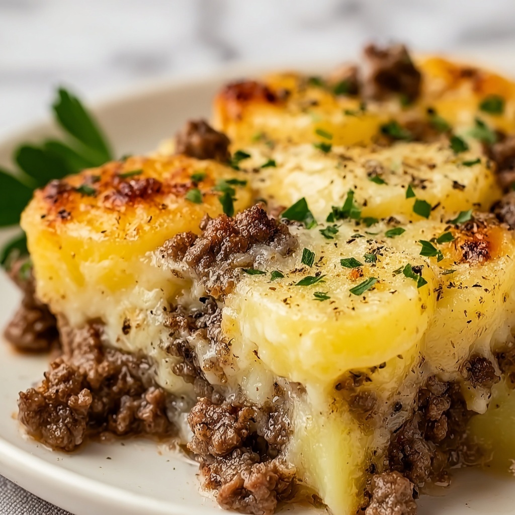 Savory Hobo Casserole with Ground Beef and Cheesy Potatoes Recipe - Recipe Image