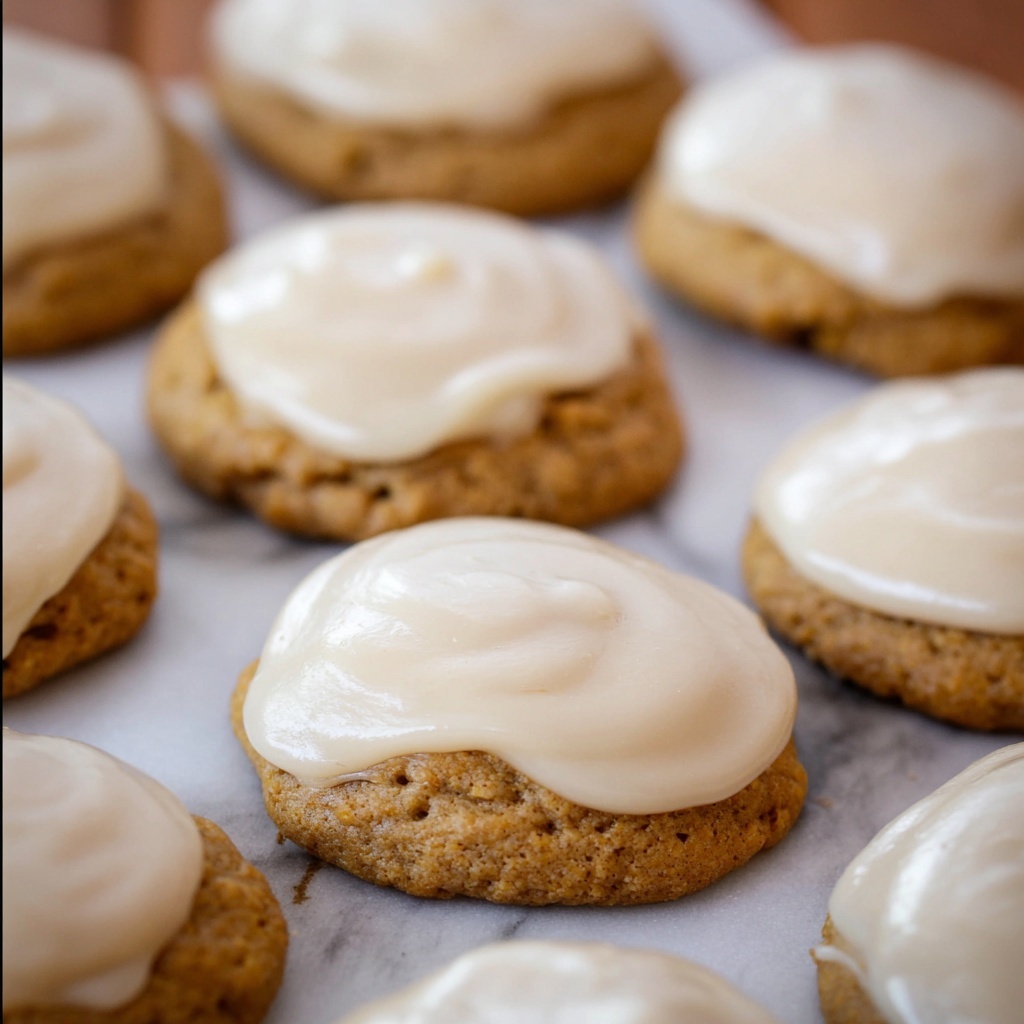 Pumpkin Cookies with Caramel Frosting Recipe - Recipe Image