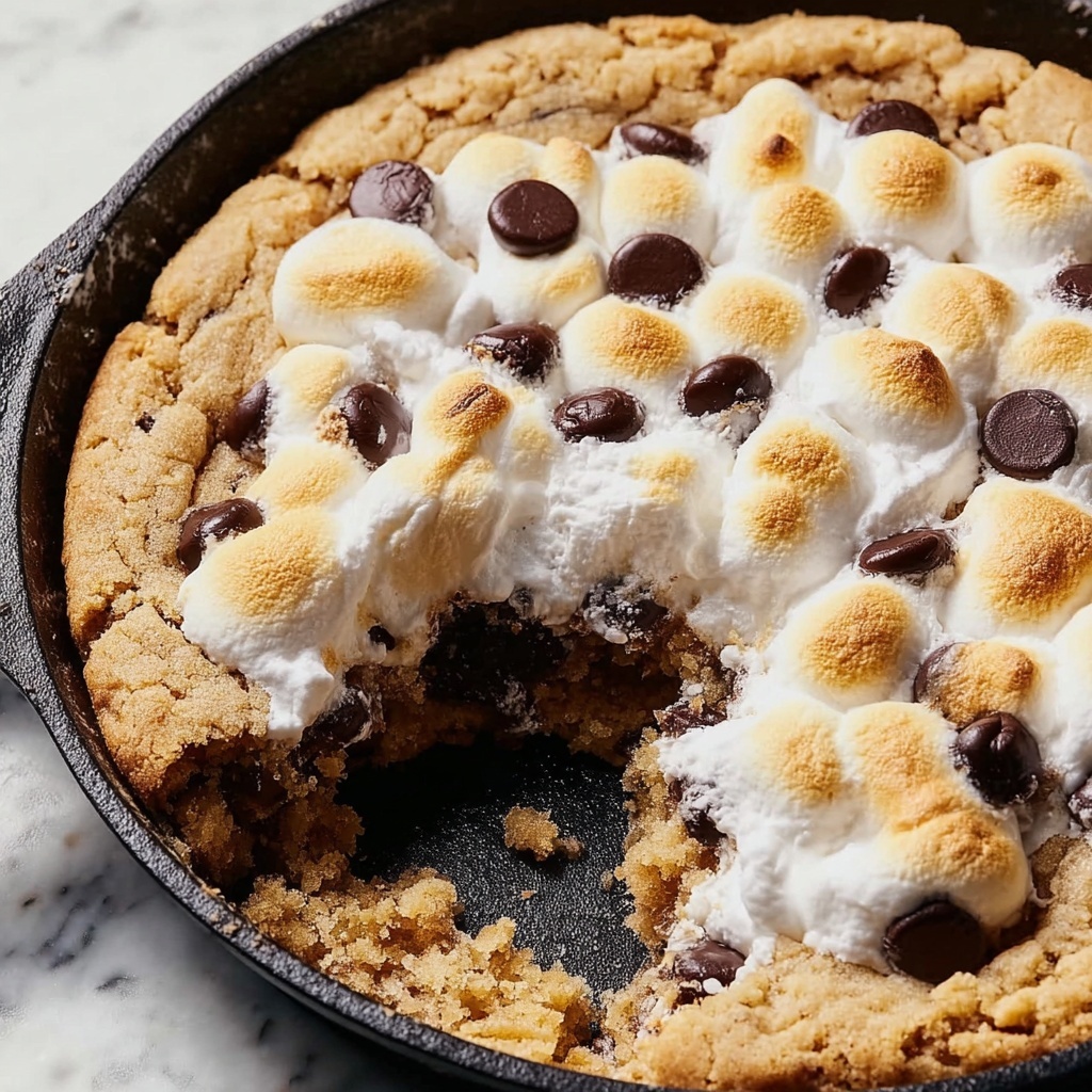 Gooey S’mores Cookie Skillet: The Ultimate Cozy Dessert Treat Recipe - Recipe Image