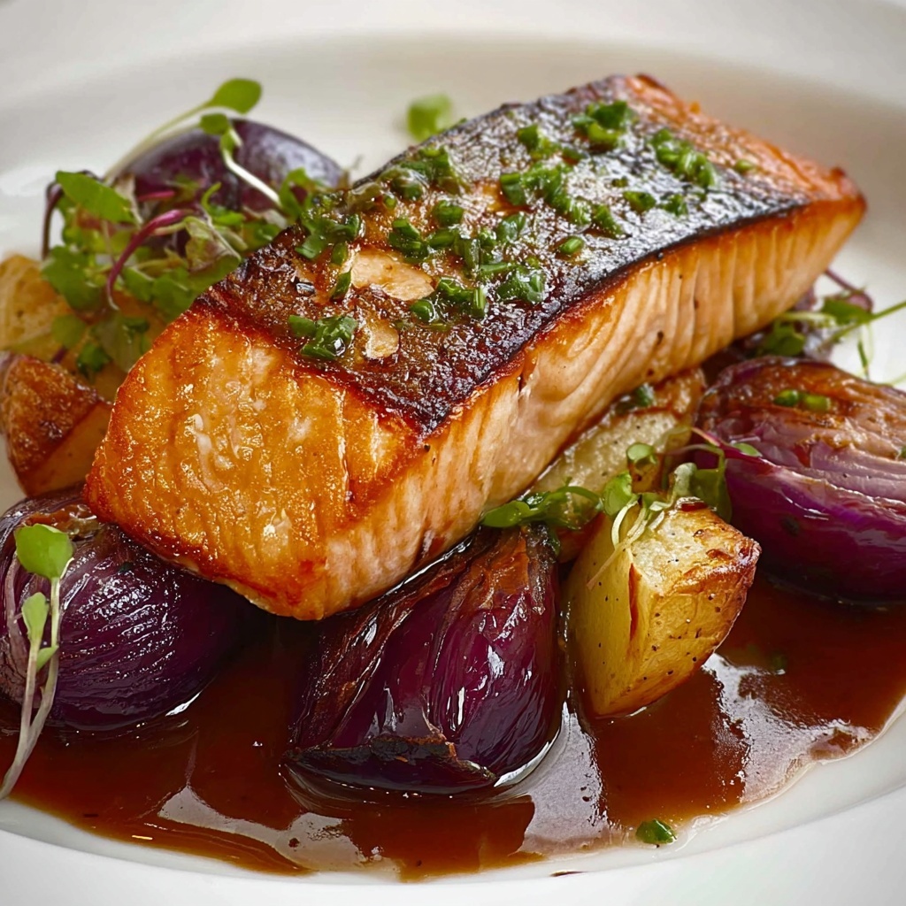 Salmon with Radicchio and Anchovy Sauce Recipe - Recipe Image