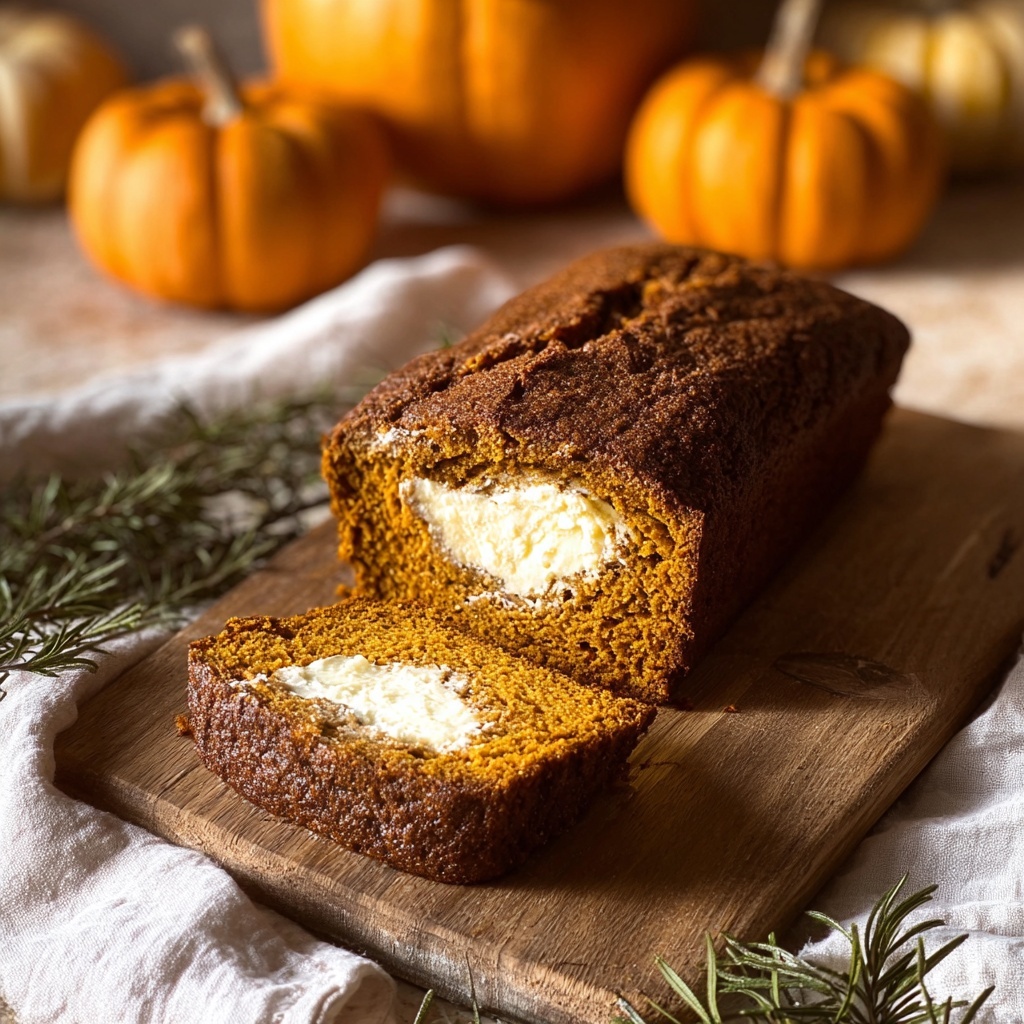 Keto Pumpkin Bread with Cream Cheese Filling Recipe - Recipe Image